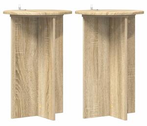 Stojak na rośliny 2 pcs dąb Sonoma Ø40 x 60 cm
