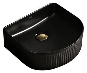 Umywalka nablatowa HYDROSAN FINO-BL-400 Półokrągły Czarny połysk