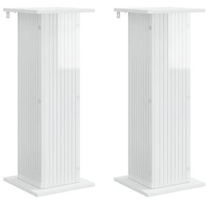 Stojak na rośliny 2 pcs Biały wysoki połysk 30,5 x 30 x 80,5 cm