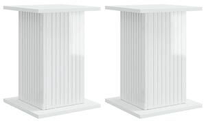 Stojak na rośliny 2 pcs Biały wysoki połysk 30,5 x 30 x 43 cm