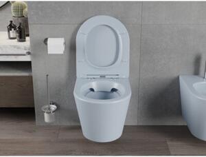 Mexen Rico miska wc Rimless z deską wolnoopadającą slim, duroplast, szara-niebieska mat - 30724069