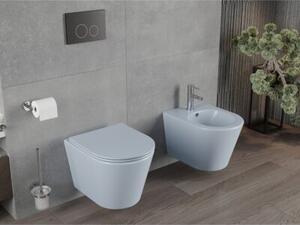 Mexen Rico miska wc Rimless z deską wolnoopadającą slim, duroplast, szara-niebieska mat - 30724069