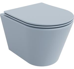 Mexen Rico miska wc Rimless z deską wolnoopadającą slim, duroplast, szara-niebieska mat - 30724069