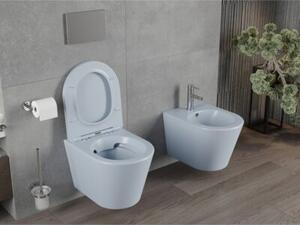 Mexen Rico miska wc Rimless z deską wolnoopadającą slim, duroplast, szara-niebieska mat - 30724069