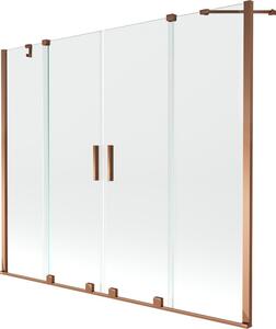 Mexen Velar Duo parawan nawannowy 2-skrzydłowy rozsuwany 190 x 150 cm, transparent, różowe złoto - 896-190-000-02-60