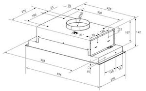 Okap GLOBALO Saredo 60.1 Czarny + Turbina TW 2.1 ZewnÄtrzny silnik