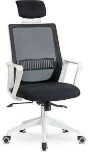 KrzesÅo Obrotowe Biurowe Fotel Ergonomiczny Obrotowy BiaÅy Czarny FLEX