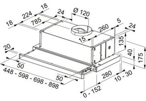 Okap FABER Flexa Ng Glass BK A60 F-315.0635.106 Czarny 67dB klasa D