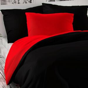 Pościel satynowa Luxury Collection czerwona / czarny, 140 x 200 cm, 70 x 90 cm, 140 x 200 cm, 70 x 90 cm