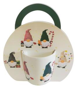 Home Elements Kubek porcelanowy ze świątecznym designem Krasnal 300 ml w pudełku upominkowym