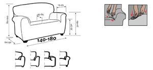 Elastyczny pokrowiec na kanapę ESTIVELLA beżowy, 140-180 cm, 140 - 180 cm