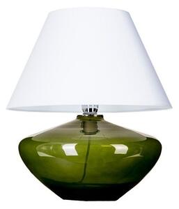 Zielona lampa stołowa Madrid - biały abażur