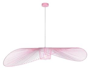 Designerska lampa wisząca Kapelusz - różowy klosz