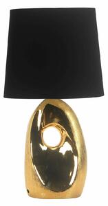 Lampa stołowa Hierro - złota podstawa, czarny abażur