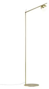 Złota lampa podłogowa Contina - szklany klosz