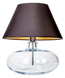 Stylowa lampa stołowa Stockholm - transparentna, czarny abażur