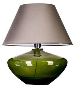 Oryginalna lampa stołowa Madrid Green - szeroka podstawa ze szkła, stożkowy abażur