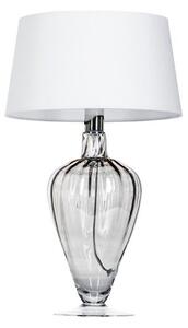 Szklana lampa stołowa Bristol - szara, biały abażur