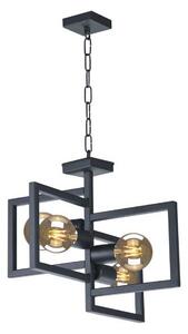 Designerska lampa wisząca Lavaya - czarny, metalowy klosz, na 4 żarówki