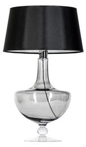 Szara lampa stołowa Oxford - czarny abażur, szklana