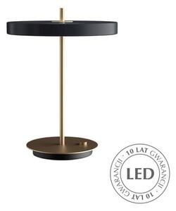 Lampa stołowa Asteria - antracyt, mosiądz, LED