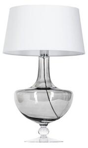 Szklana lampa stołowa Oxford - szara z białym abażurem