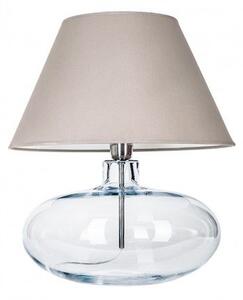 Elegancka lampa stołowa Stockholm - transparentna, szary abażur