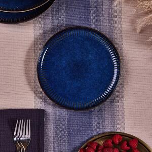 Altom Porcelanowy talerz deserowy Reactive Stripes niebieski, 20,5 cm