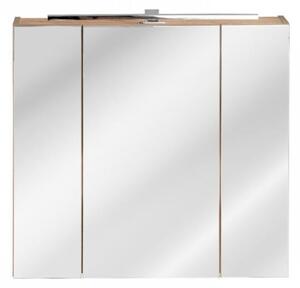 Szafka łazienkowa CAPRI 843 80 cm dąb z lustrem