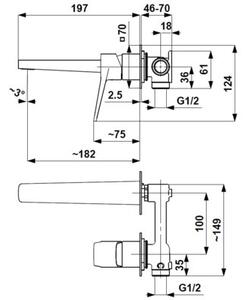 Bateria umywalkowa podtynkowa KFA ARMATURA Malaga 4529-810-34 Szczotkowane różowe złoto