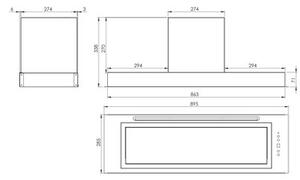 Okap AFRELLI AW-13 Piano Gesto 90 Inox/biaÅy 488m3/h 60dB klasa B Timer