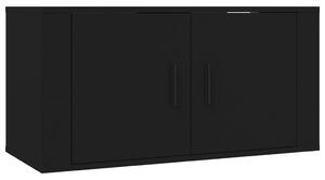 Wisząca szafka telewizyjna, czarna, 80x34,5x40 cm