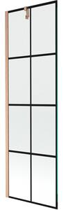 Mexen Next parawan nawannowy 1-skrzydłowy 60 x 150 cm, czarna kratka, miedź szczotkowana - 895-060-000-00-77-65