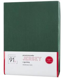 Prześcieradło EUROFIRANY Jersey D91 z gumką 240 x 220 cm Butelkowy zielony