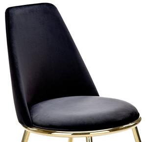 Tapicerowane krzesło do jadalni welur K460 - czarny