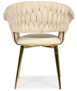 Designerskie krzesło glamour IRIS LUX - beżowe
