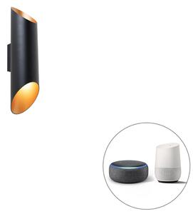 Inteligentny Kinkiet / Lampa scienna czarny 9,6 cm z 2 Wifi GU10 - Organo Oswietlenie wewnetrzne