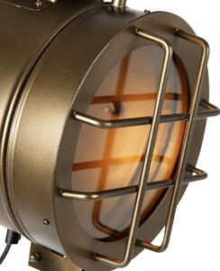 Lampa podłogowa trójnóg brąz z drewnianą plamą studyjną - Błyszcząca Oswietlenie wewnetrzne
