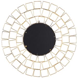 Lustro ścienne okrągłe złote przedpokój salon vintage glam Labrit Beliani