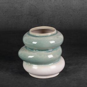 Wazon EUROFIRANY Liana 19 x 18 x 19 cm Kremowo-miętowy