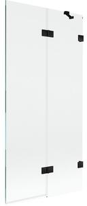 Mexen Lunar parawan nawannowy 2-skrzydłowy prawy 90 x 150 cm, transparent, czarny - 897-090-100-70-00-P