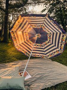 Biało-niebieski parasol LUMINA 180 cm