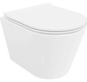 Mexen Rico miska wc Rimless Tornado z deską wolnoopadającą slim, duroplast, biała połysk - 30720500T
