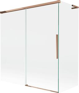 Mexen Rox L parawan nawannowy 2-skrzydłowy rozsuwany 150 + 70 x 150 cm, transparent, różowe złoto - 8C9L-150-070-60-00