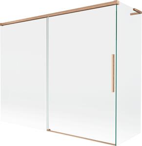 Mexen Rox L parawan nawannowy 2-skrzydłowy rozsuwany 190 + 80 x 150 cm, transparent, miedź szczotkowana - 8C9L-190-080-65-00