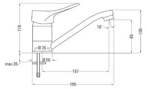 Bateria umywalkowa Deante Neo Vero BOW026M Chrom