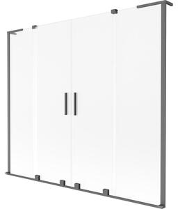 Mexen Velar L Duo parawan nawannowy 2-skrzydłowy rozsuwany 170 x 150 cm, szron, gun metal - 896-170-003-32-95