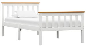 Rama łóżka z 2 szufladami, biała, drewno sosnowe, 90 x 200 cm