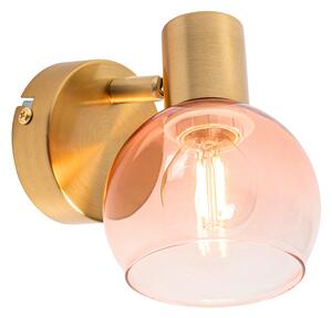 Art Deco punktowe złoto z różowym szkłem - Vidro Oswietlenie wewnetrzne