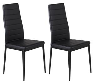 Venture Home Krzesła stołowe Slim, 2 szt., imitacja skóry, czarne